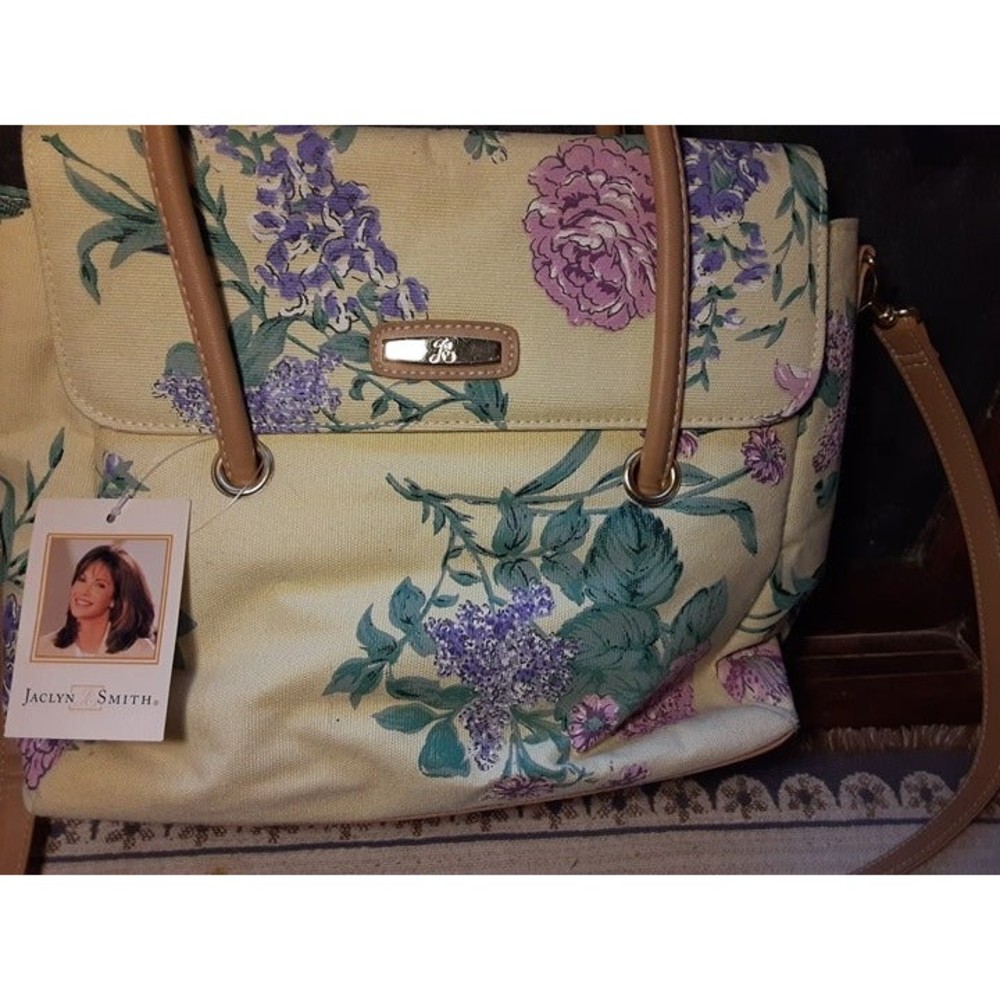 Jaclyn Smith Spring Fresh Yellow & Lilac Shoulder Bag NWT Vintage Stock - Picture 2 of 11